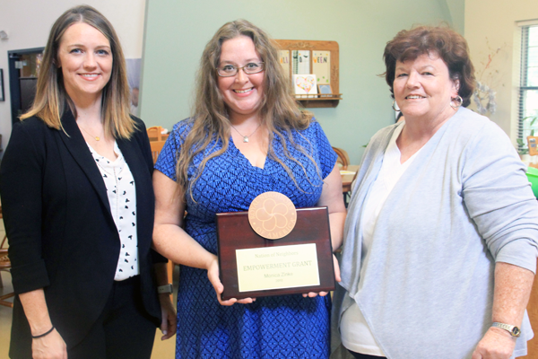 Photo of Amy Jones, Monica Zinke (grant recipient) and Cynthia Peterson (nominator)