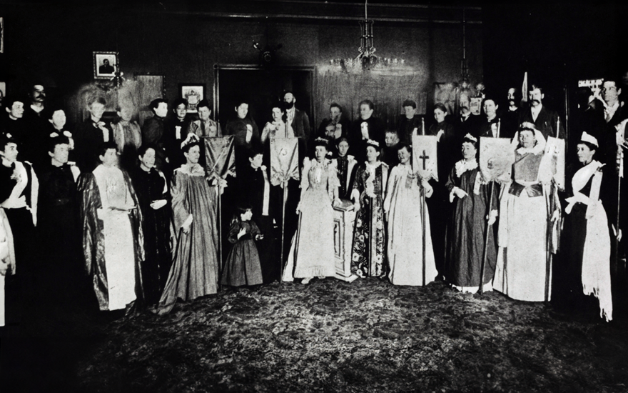 Black and white historical photo of Royal Neighbors.