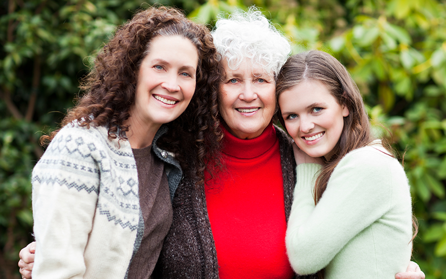 Three generations of women