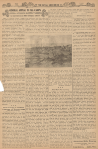 June 1906 The Royal Neighbor magazine clipping of Earthquake article